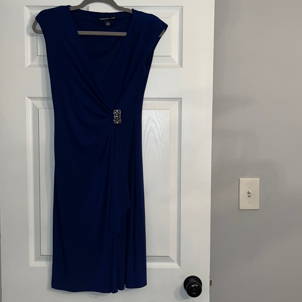 Ruched Blue Dress